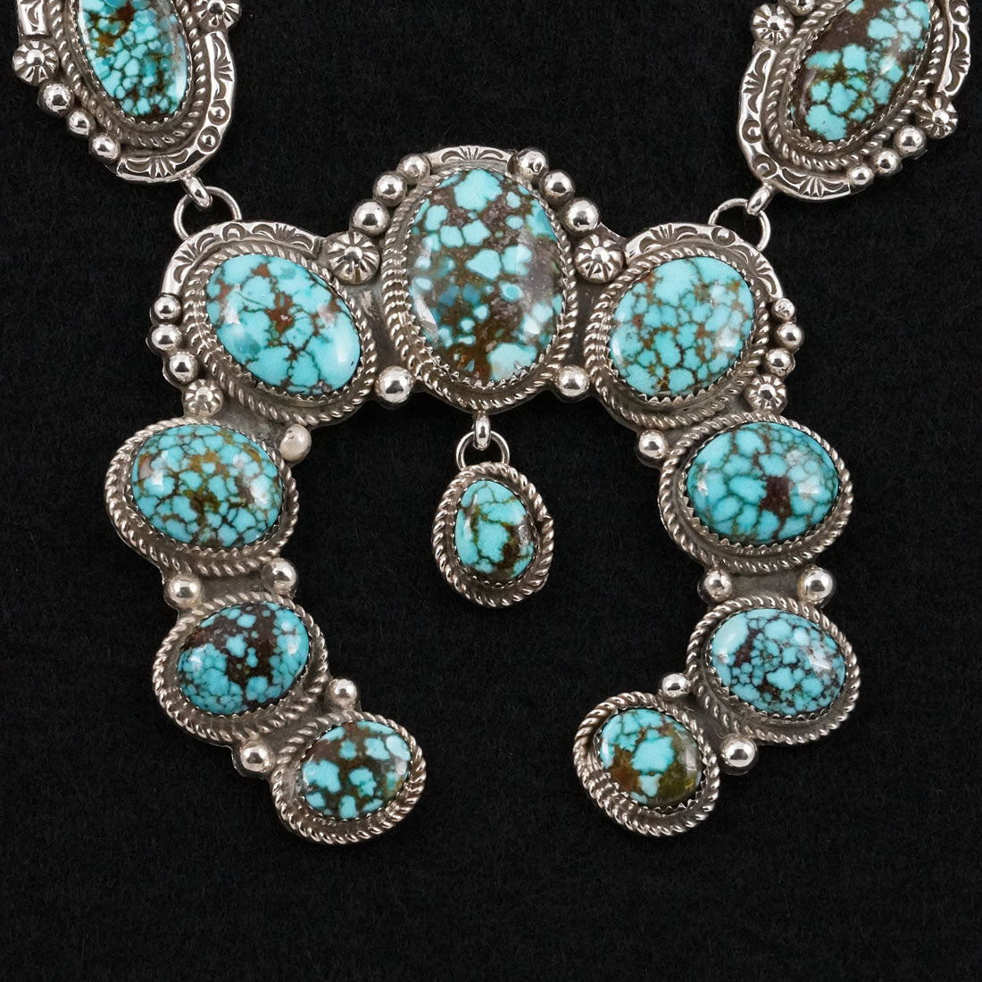 Phil Nez Turquoise & Sterling Silver Necklace Set