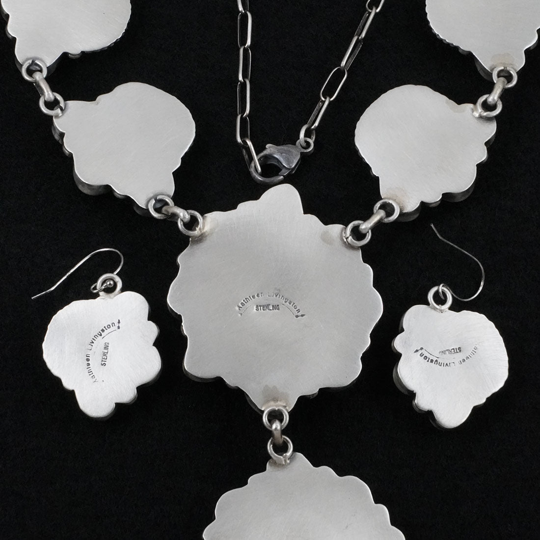 Kathleen Livingston Turquoise & Sterling Silver Necklace Set