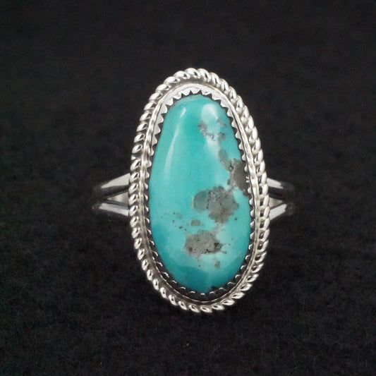 Leslie Nez Turquoise & Sterling Silver Ring Size 10.75