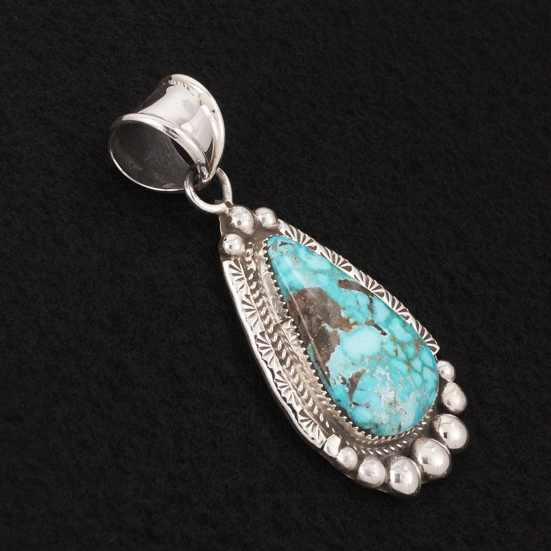 Ray Nez Turquoise & Sterling Silver Pendant