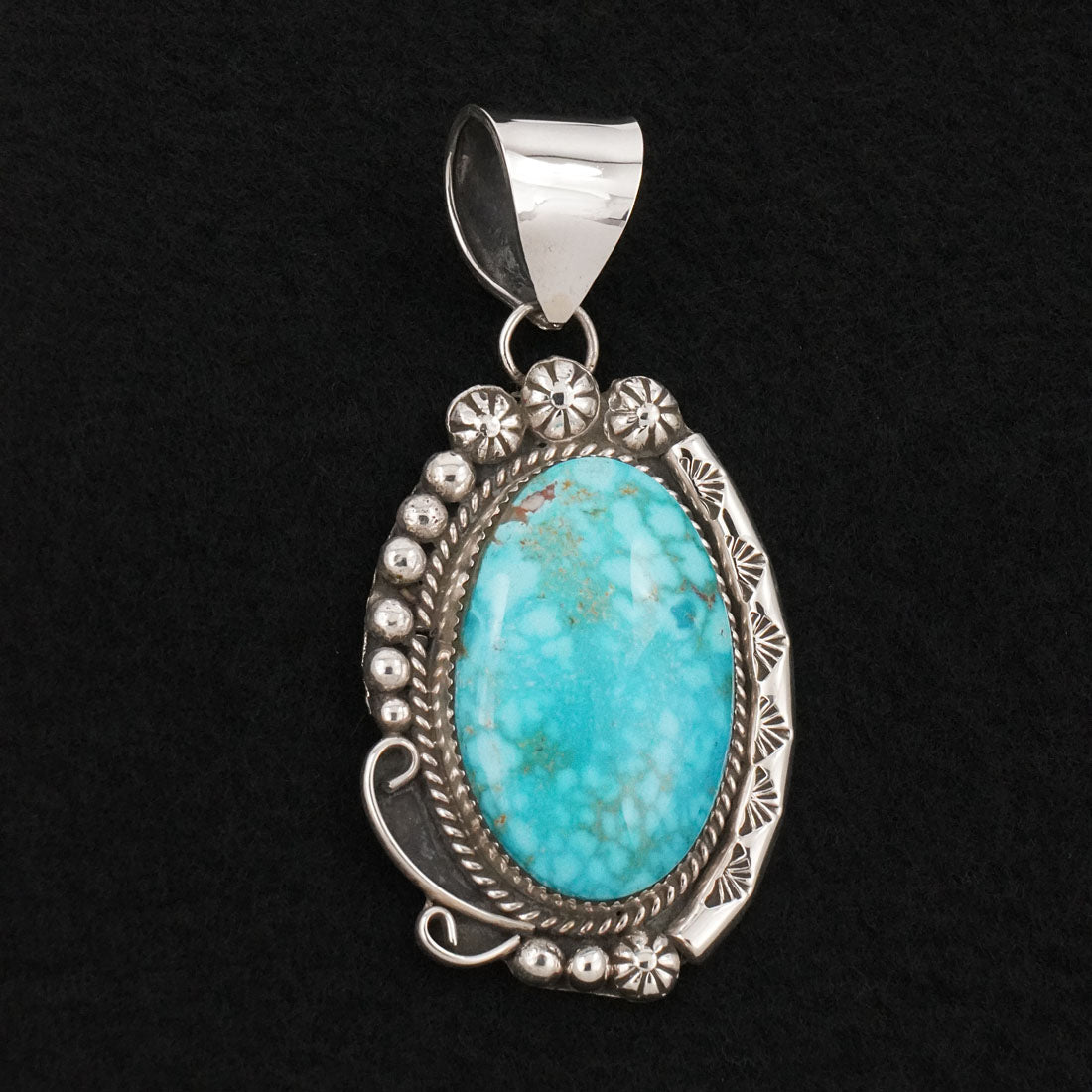 Phil Nez Turquoise & Sterling Silver Pendant