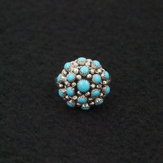 Dickie Charley Turquoise & Sterling Silver Ring Size 8