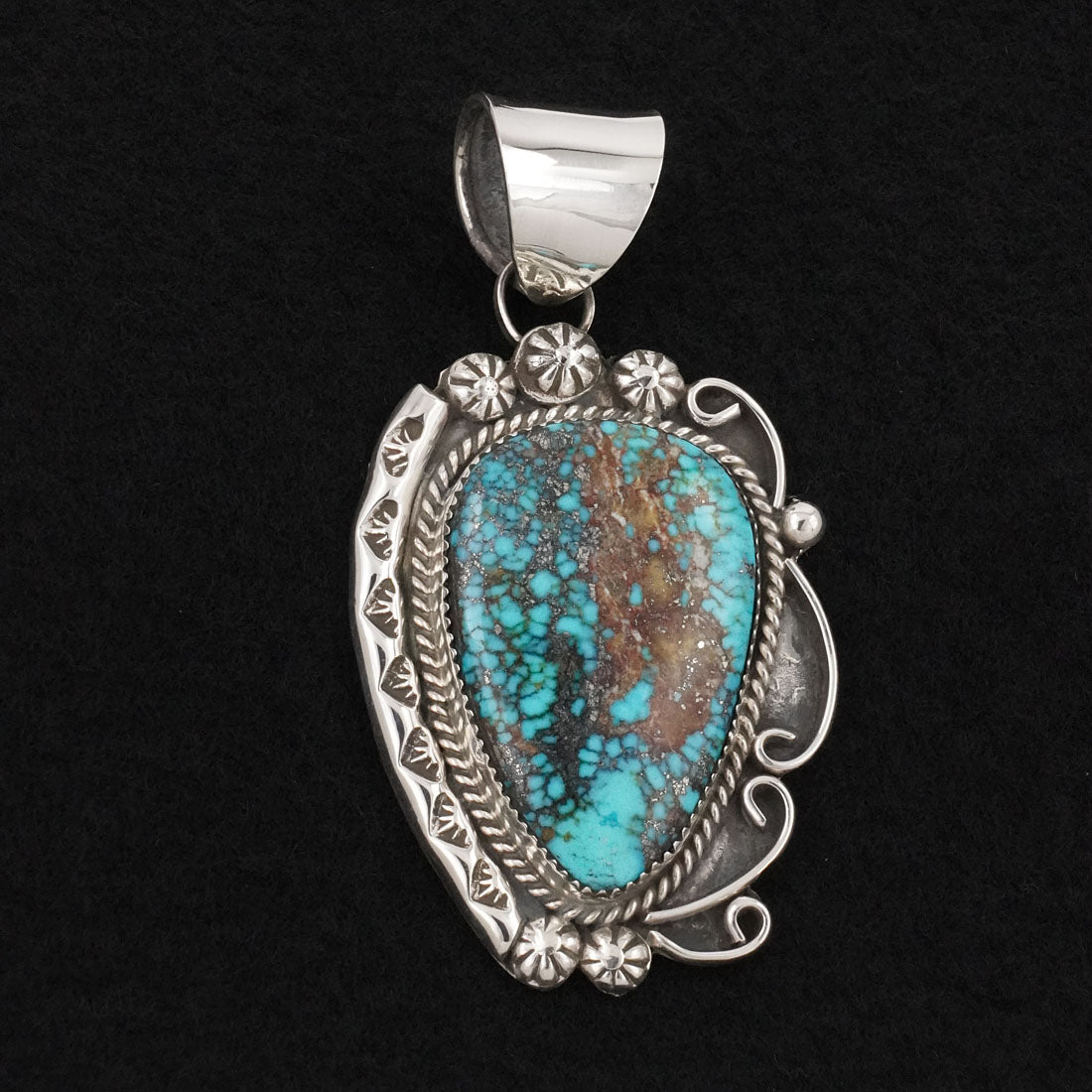 Phil Nez Turquoise & Sterling Silver Pendant