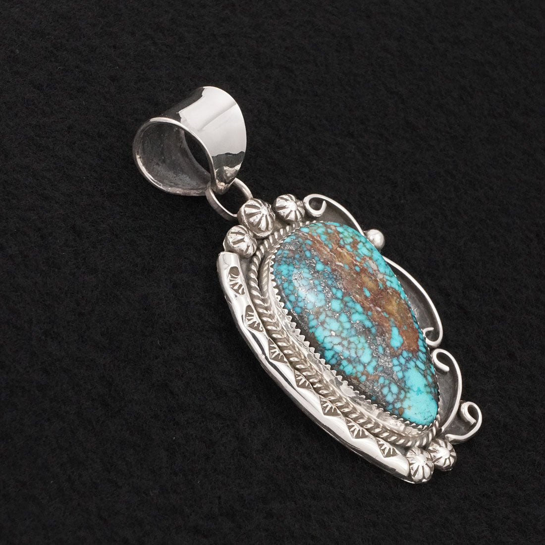 Phil Nez Turquoise & Sterling Silver Pendant