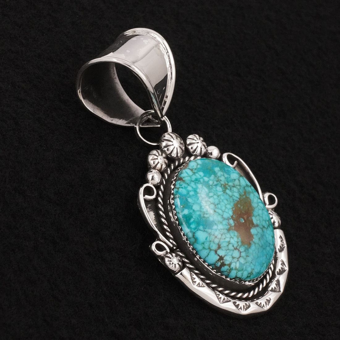 Phil Nez Turquoise & Sterling Silver Pendant