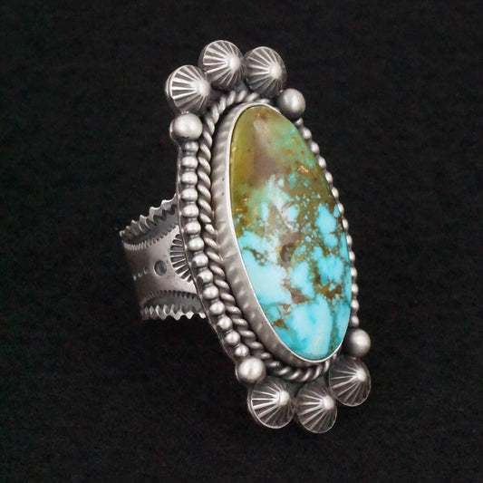 Michael Calladitto Turquoise & Sterling Silver Ring Size 8