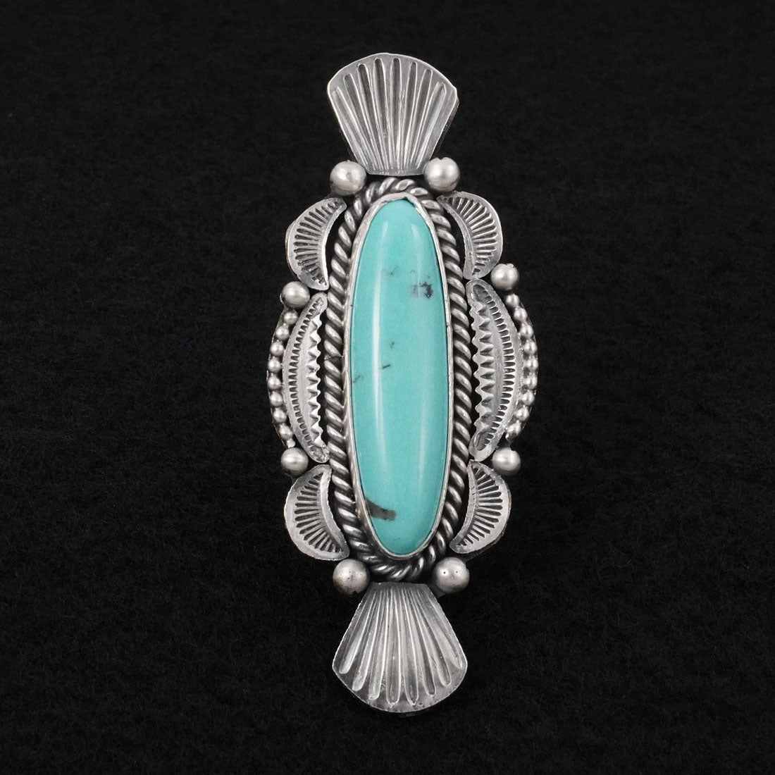 Michael Calladitto Turquoise & Sterling Silver Ring Size 8