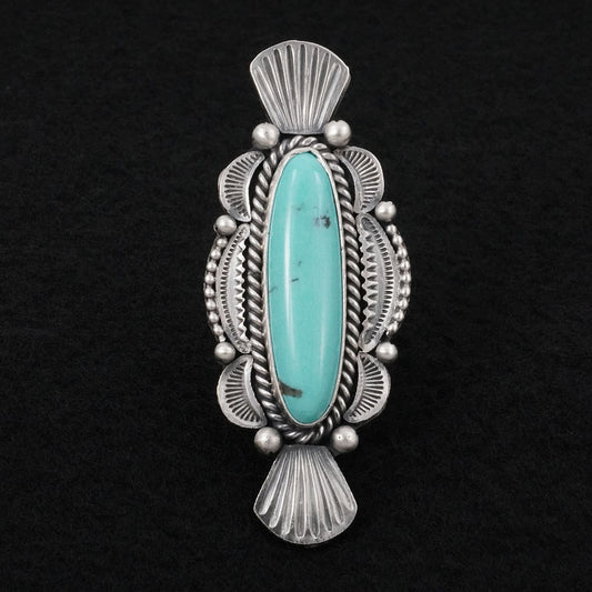 Michael Calladitto Turquoise & Sterling Silver Ring Size 8