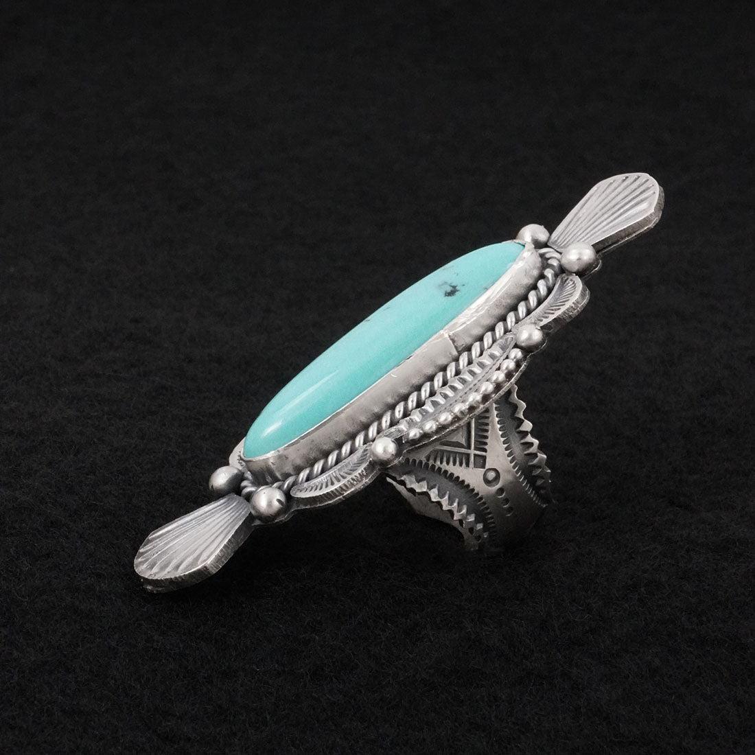Michael Calladitto Turquoise & Sterling Silver Ring Size 8