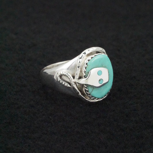Joy Calavaza Turquoise & Sterling Silver Ring Sz. 7.5