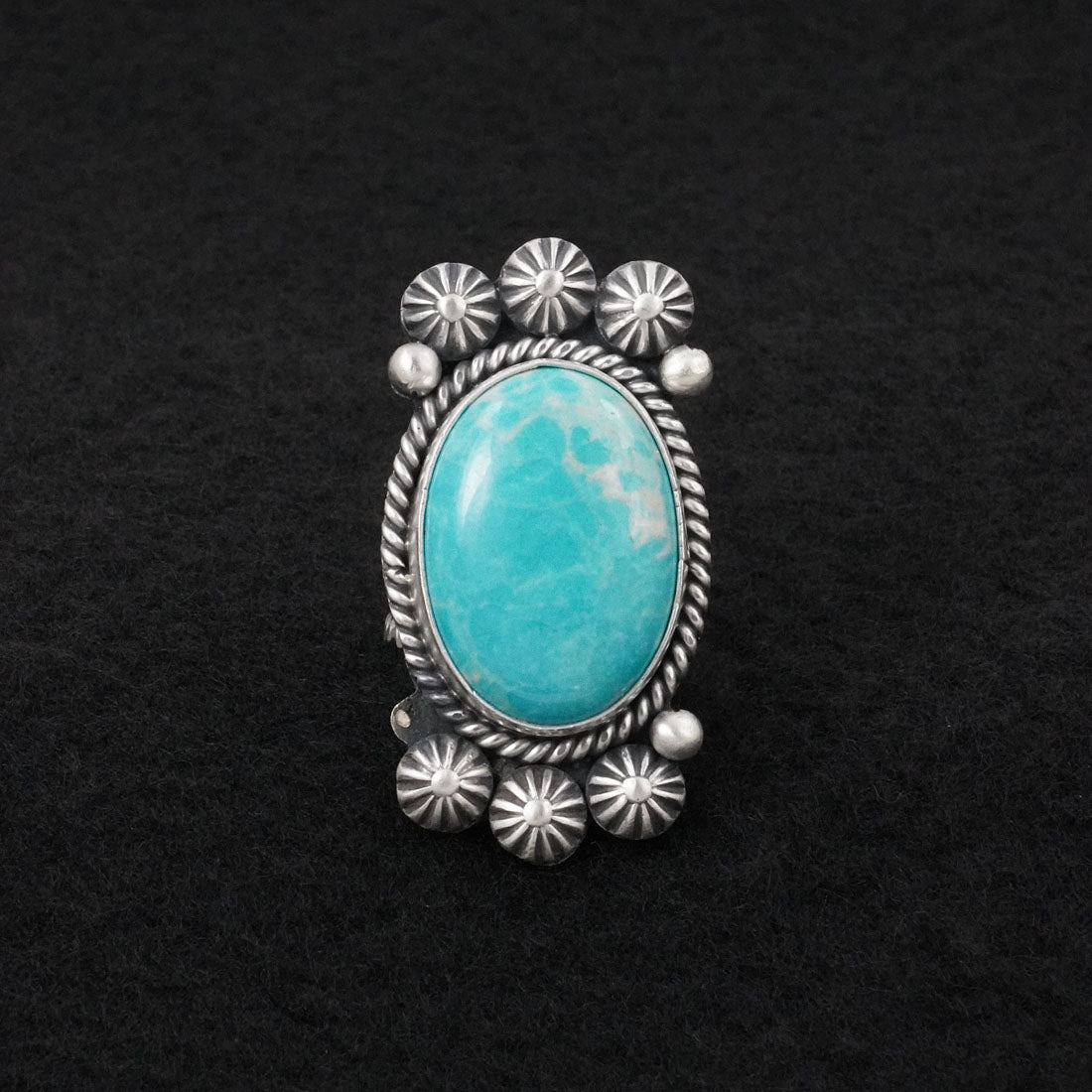 Michael Calladitto Turquoise & Sterling Silver Ring Size 7.5
