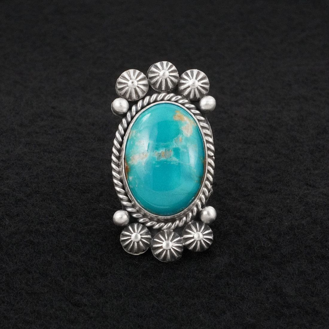 Michael Calladitto Turquoise & Sterling Silver Ring Size 7