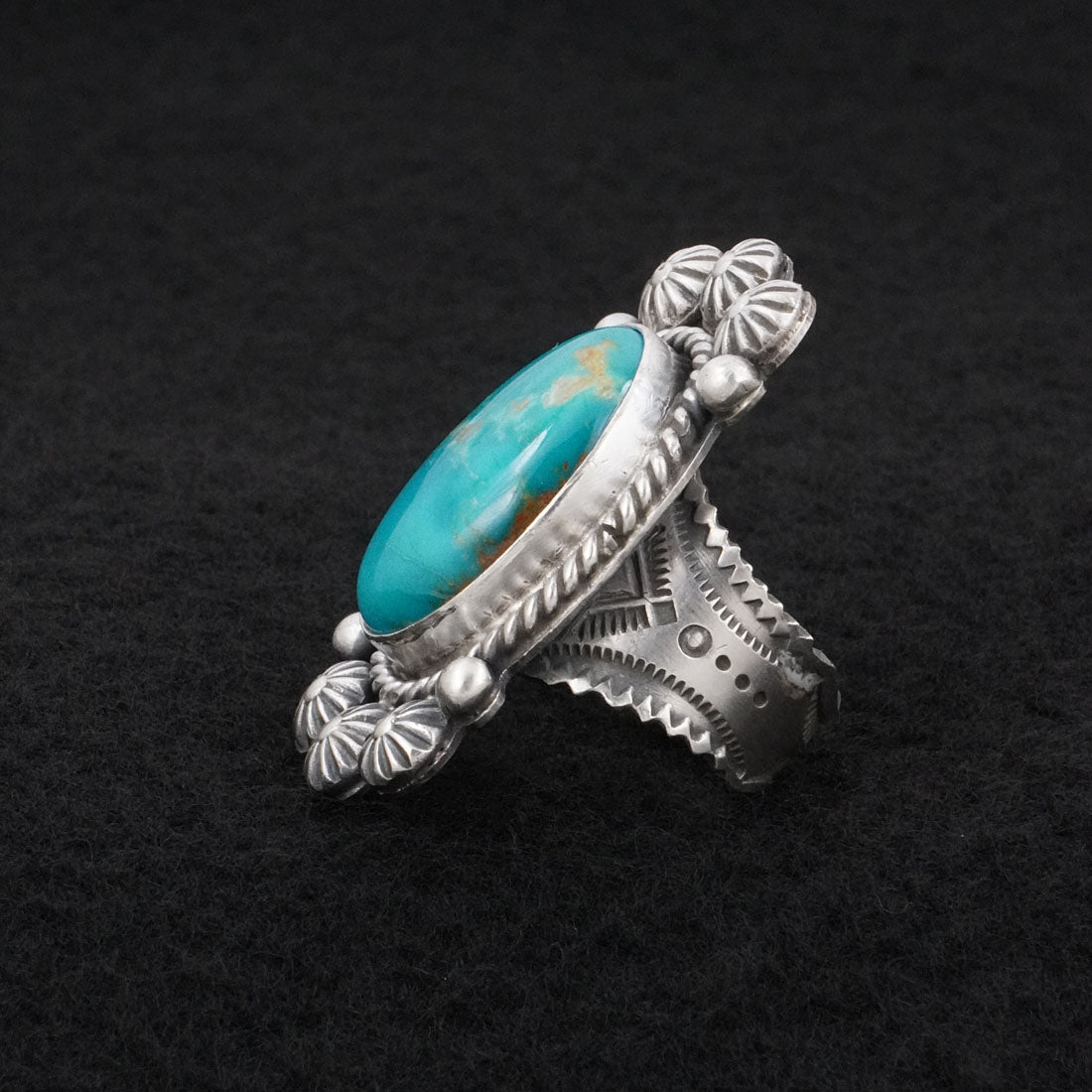 Michael Calladitto Turquoise & Sterling Silver Ring Size 7