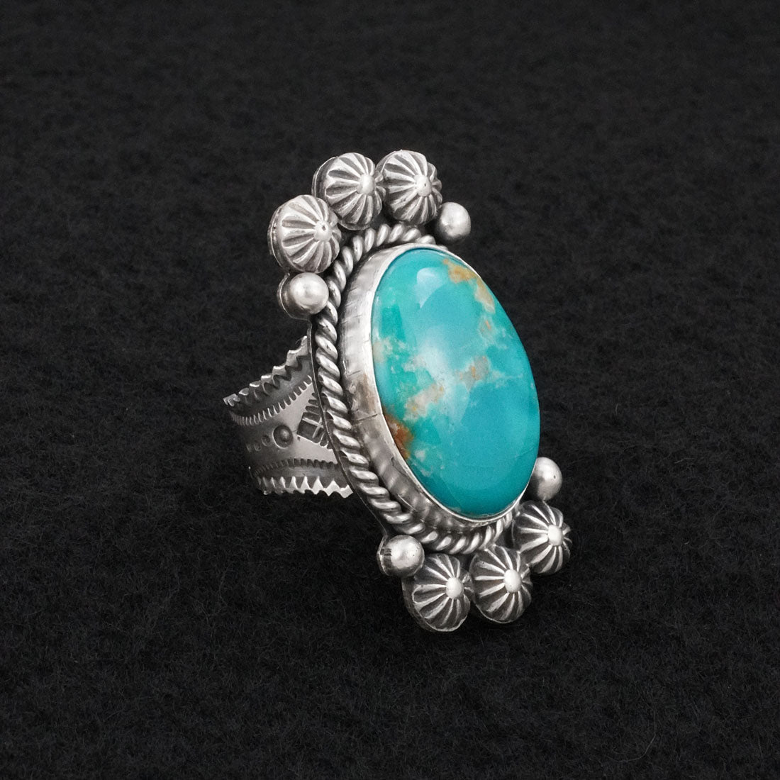Michael Calladitto Turquoise & Sterling Silver Ring Size 7