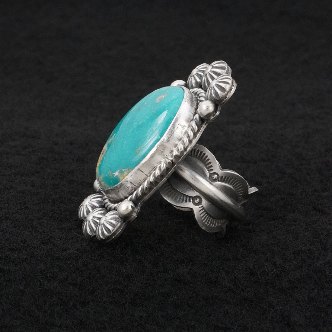 Michael Calladitto Turquoise & Sterling Silver Ring Size 7.5