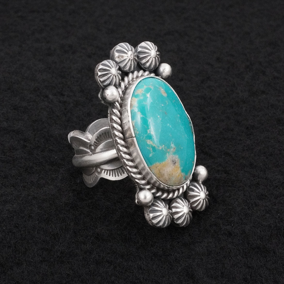 Michael Calladitto Turquoise & Sterling Silver Ring Size 7.5