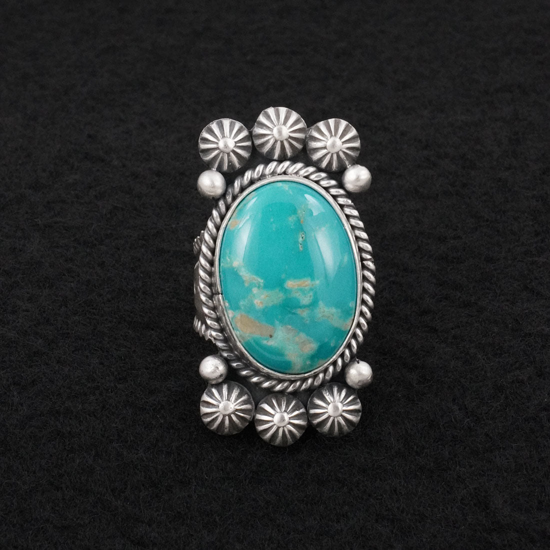 Michael Calladitto Turquoise & Sterling Silver Ring Size 8