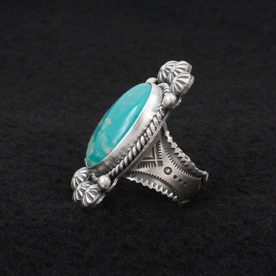 Michael Calladitto Turquoise & Sterling Silver Ring Size 8