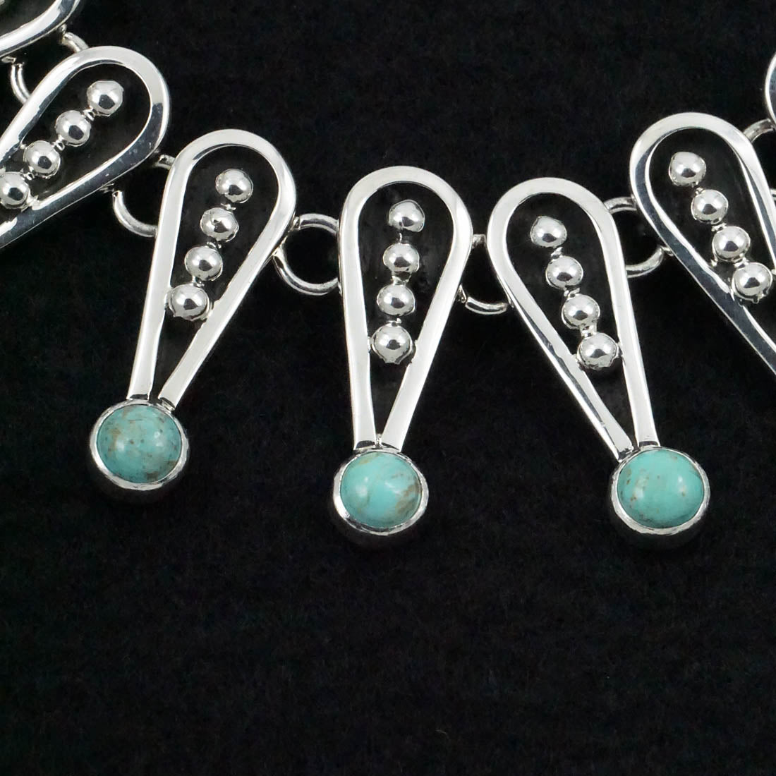 Jonathan Nez Turquoise & Sterling Silver Necklace & Earrings Set