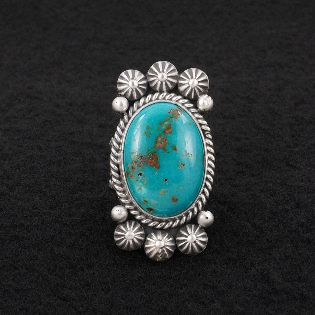 Michael Calladitto Turquoise & Sterling Silver Ring Size 7