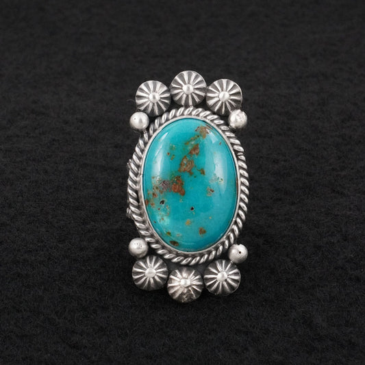 Michael Calladitto Turquoise & Sterling Silver Ring Size 7