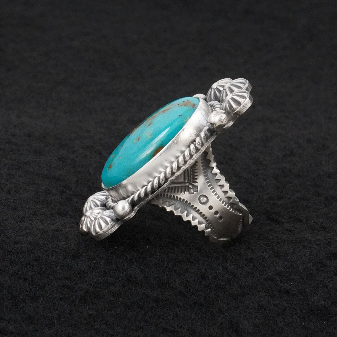 Michael Calladitto Turquoise & Sterling Silver Ring Size 7