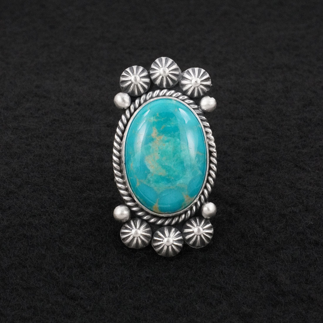 Michael Calladitto Turquoise & Sterling Silver Ring Size 7