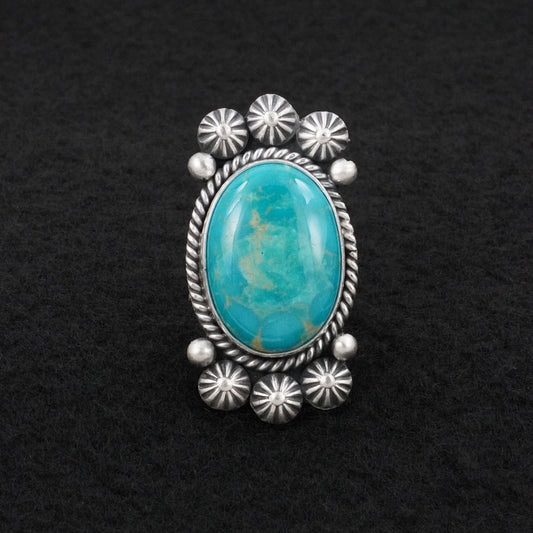 Michael Calladitto Turquoise & Sterling Silver Ring Size 7