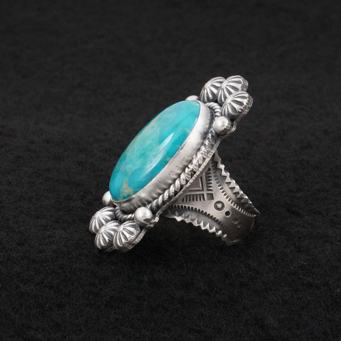 Michael Calladitto Turquoise & Sterling Silver Ring Size 7