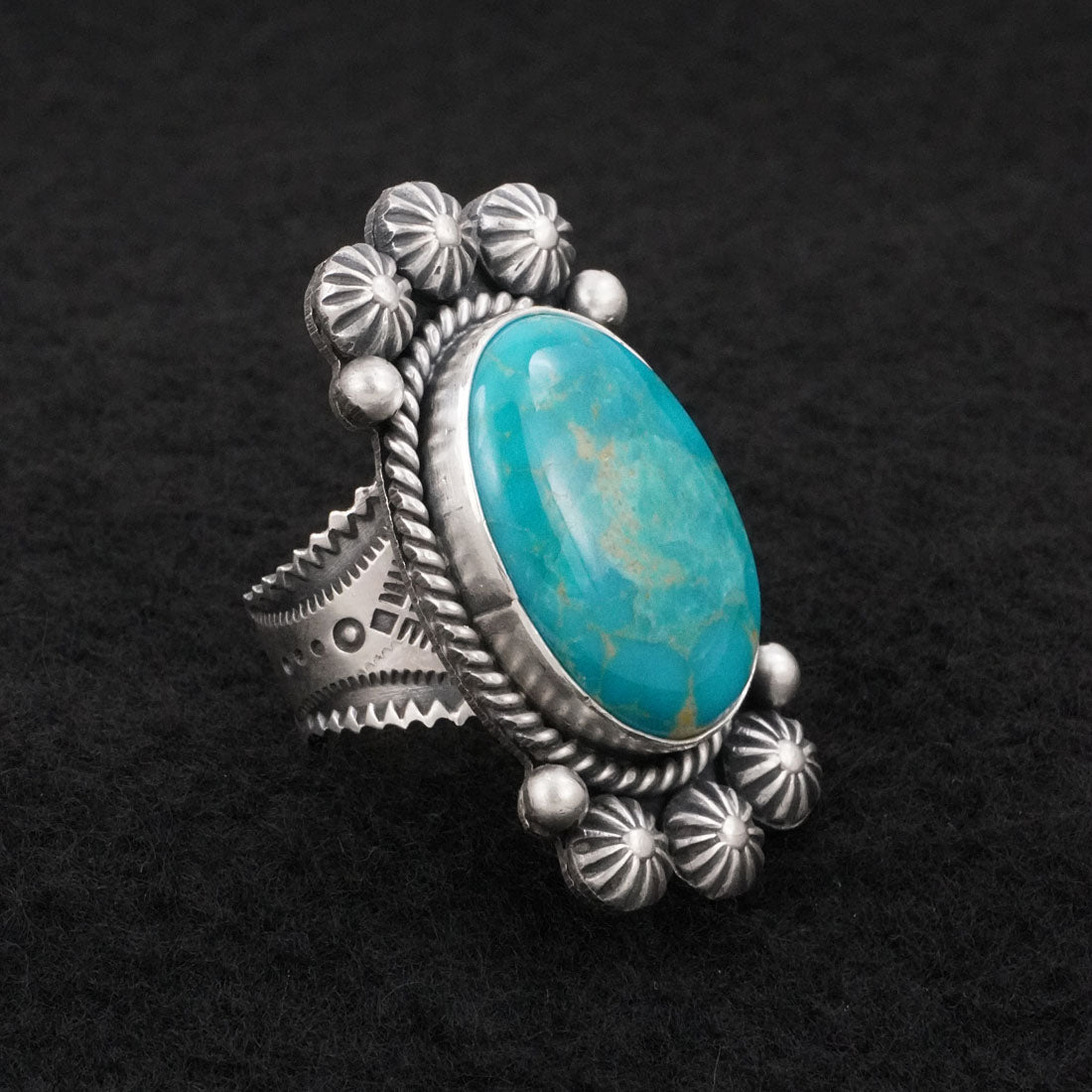 Michael Calladitto Turquoise & Sterling Silver Ring Size 7