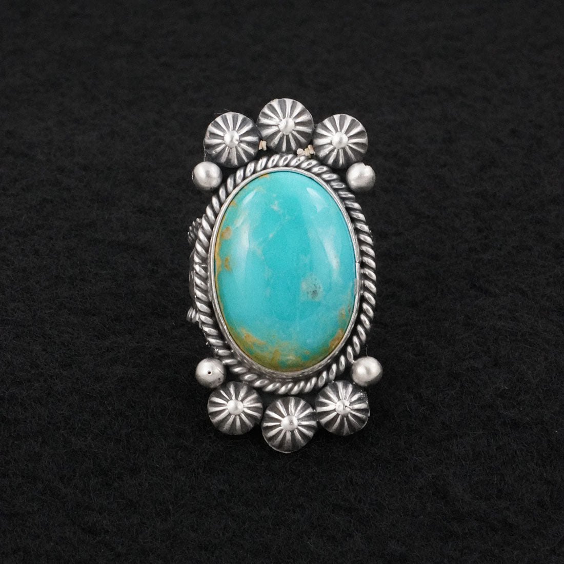 Michael Calladitto Turquoise & Sterling Silver Ring Size 8