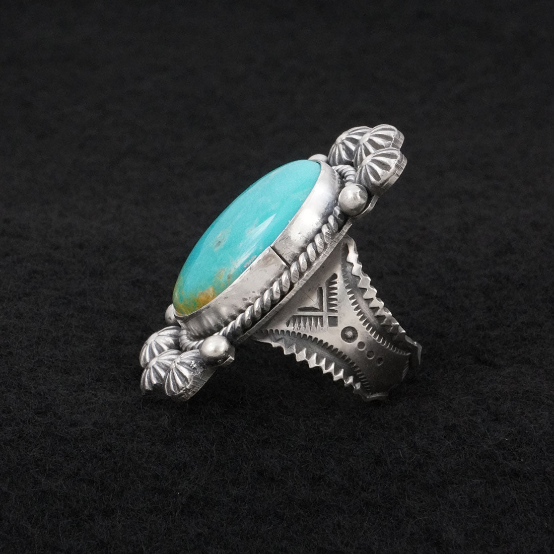 Michael Calladitto Turquoise & Sterling Silver Ring Size 8