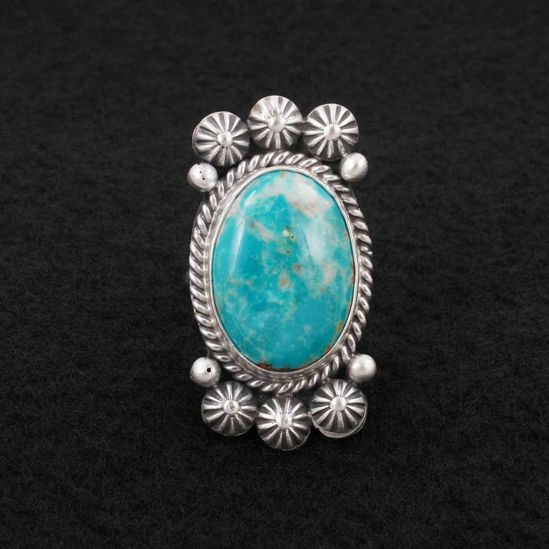 Michael Calladitto Turquoise & Sterling Silver Ring Size 7