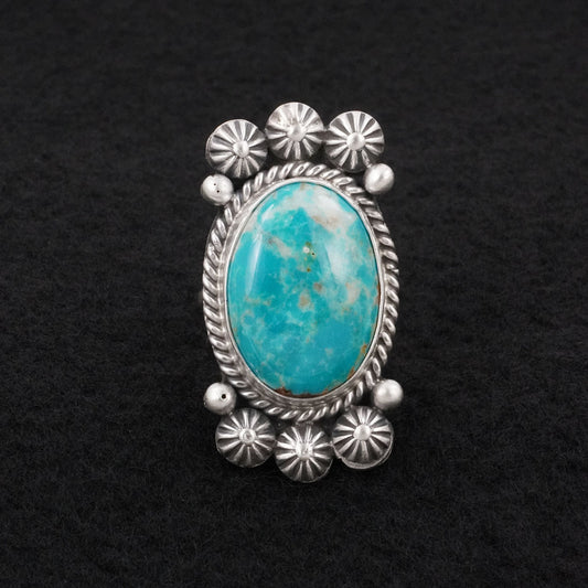 Michael Calladitto Turquoise & Sterling Silver Ring Size 7