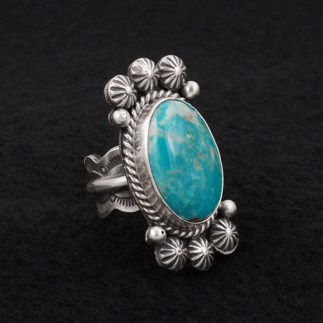 Michael Calladitto Turquoise & Sterling Silver Ring Size 7