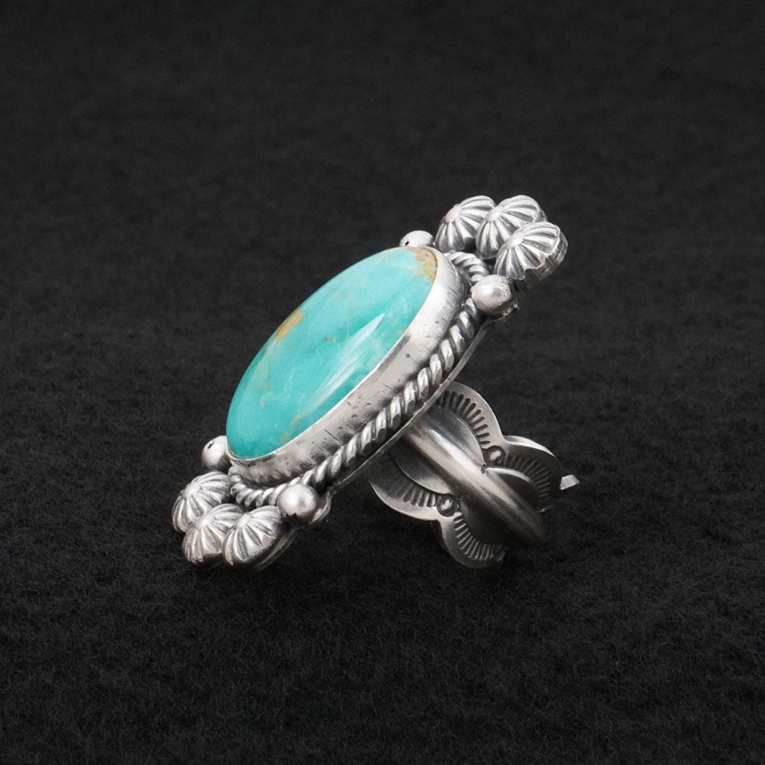 Michael Calladitto Turquoise & Sterling Silver Ring Size 7.5
