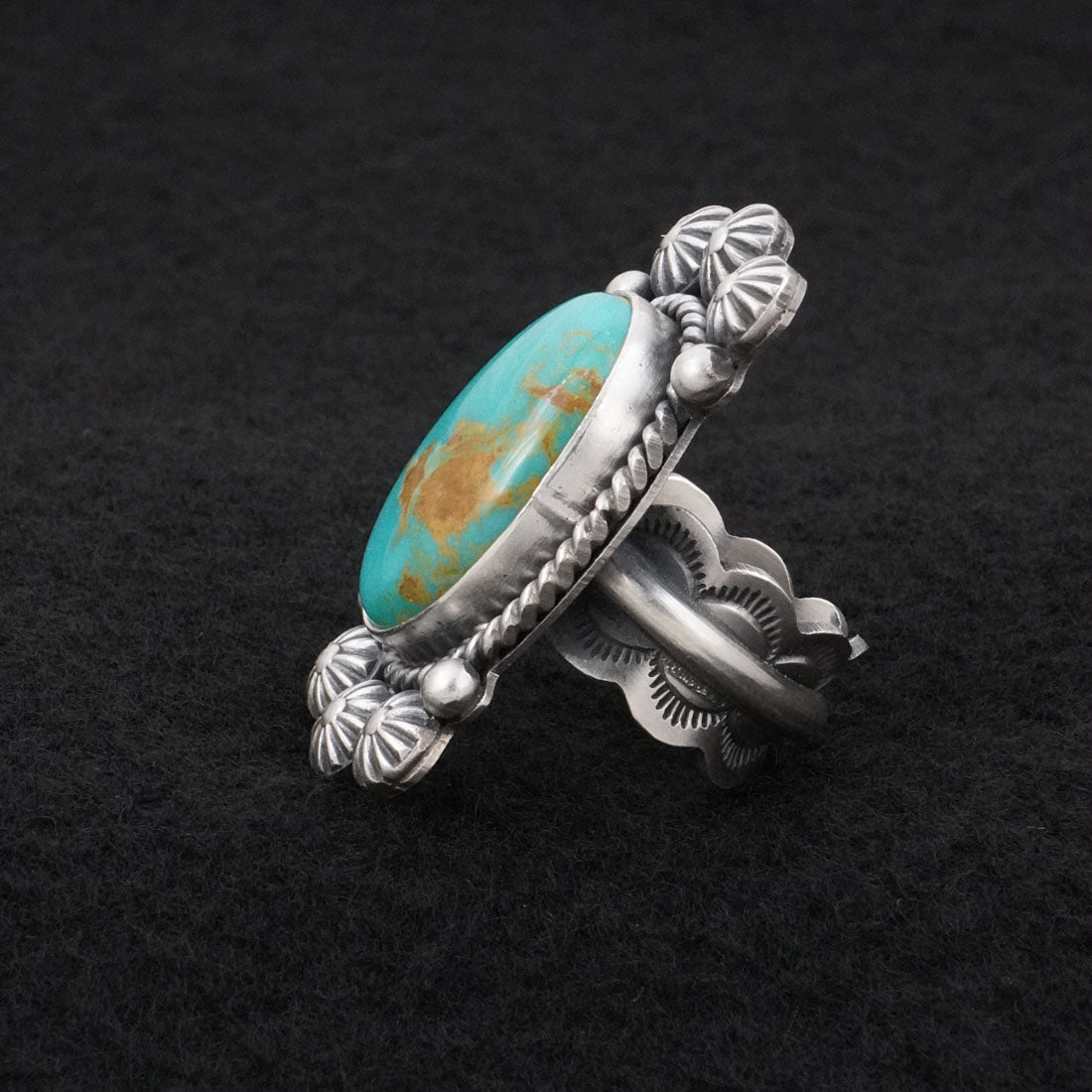 Michael Calladitto Turquoise & Sterling Silver Ring Size 7