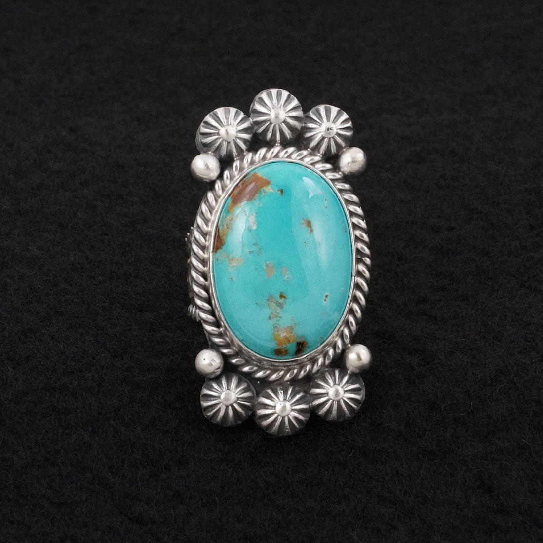Michael Calladitto Turquoise & Sterling Silver Ring Size 7