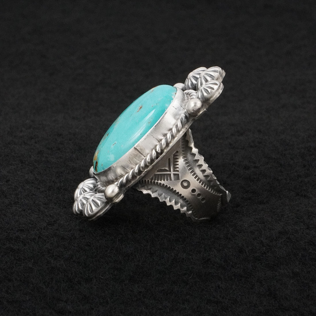 Michael Calladitto Turquoise & Sterling Silver Ring Size 7