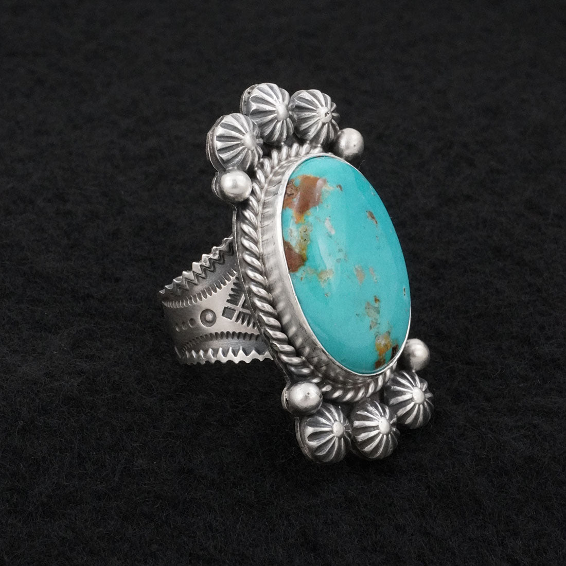 Michael Calladitto Turquoise & Sterling Silver Ring Size 7