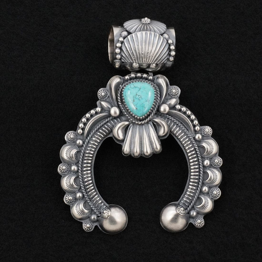 Delbert Gordon Turquoise & Sterling Silver Naja Pendant