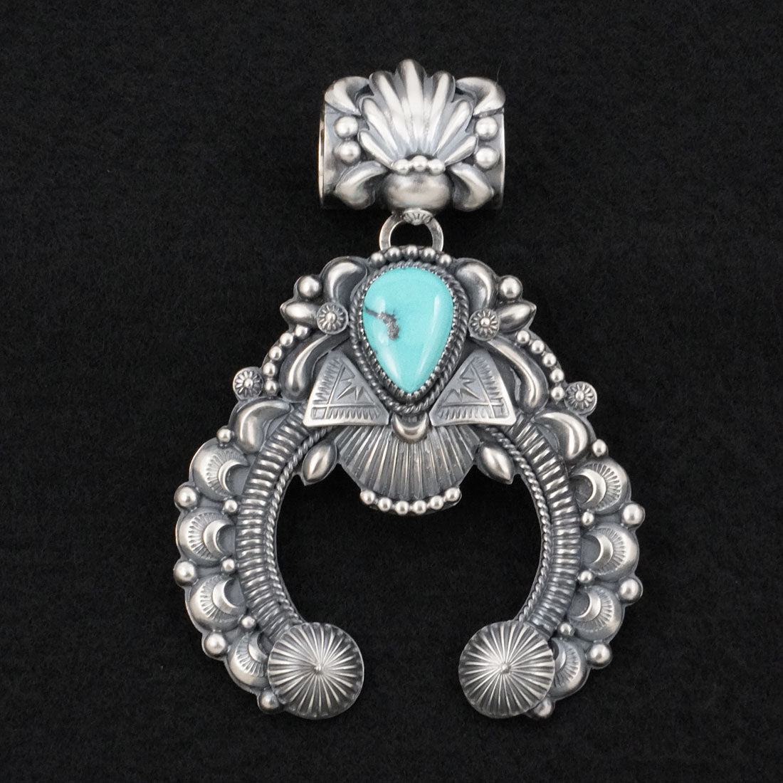 Delbert Gordon Turquoise & Sterling Silver Naja Pendant