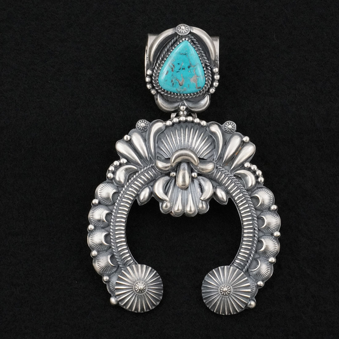 Delbert Gordon Turquoise & Sterling Silver Naja Pendant