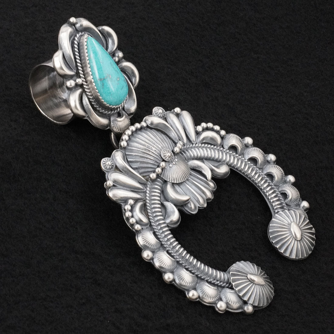Delbert Gordon Turquoise & Sterling Silver Naja Pendant