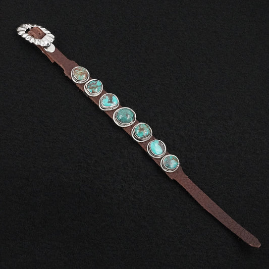 Marlene Ramone Turquoise, Sterling Silver & Leather Bracelet