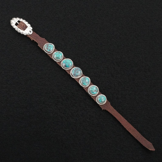 Marlene Ramone Turquoise, Sterling Silver & Leather Bracelet