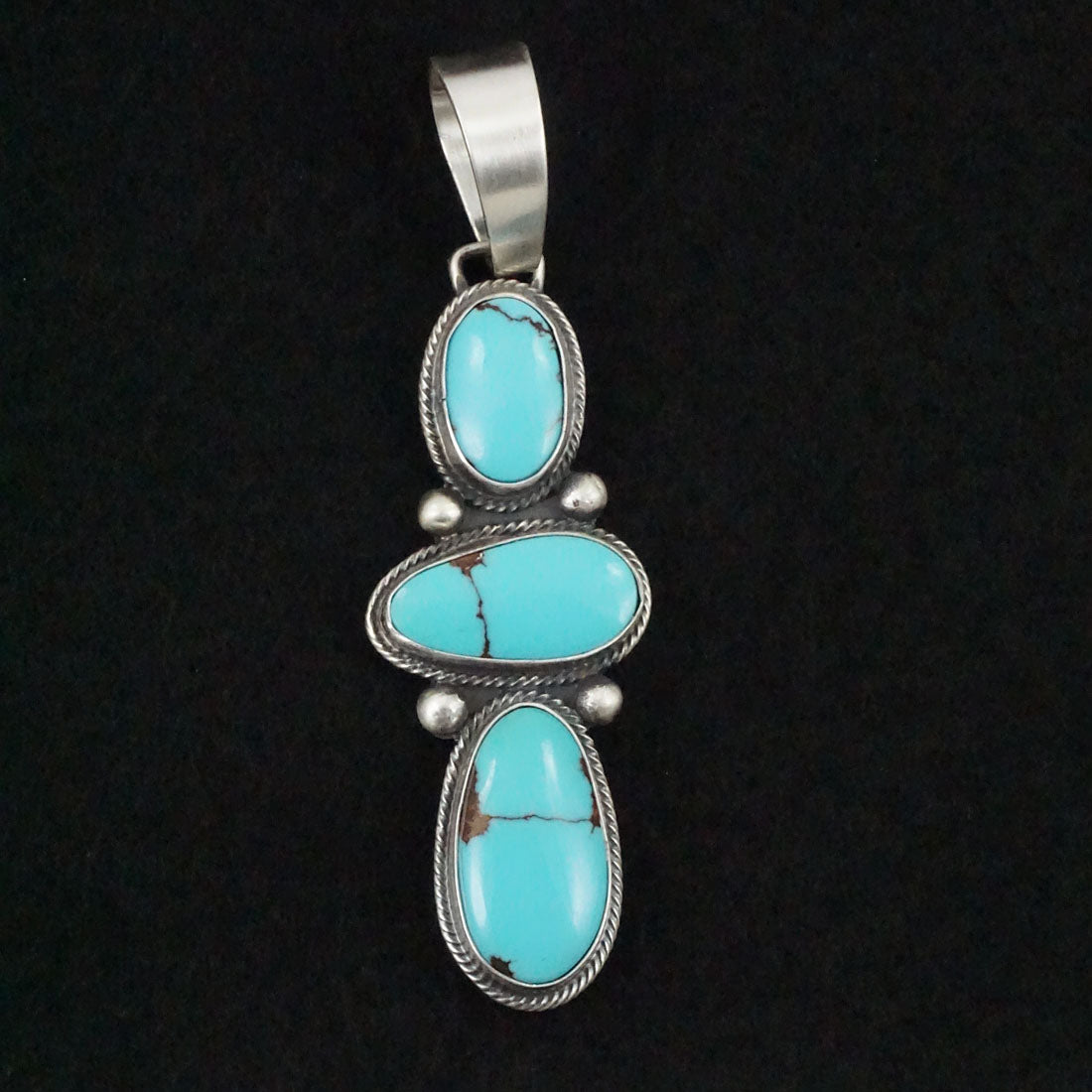 Bobby Johnson Turquoise & Sterling Silver Earrings & Pendant