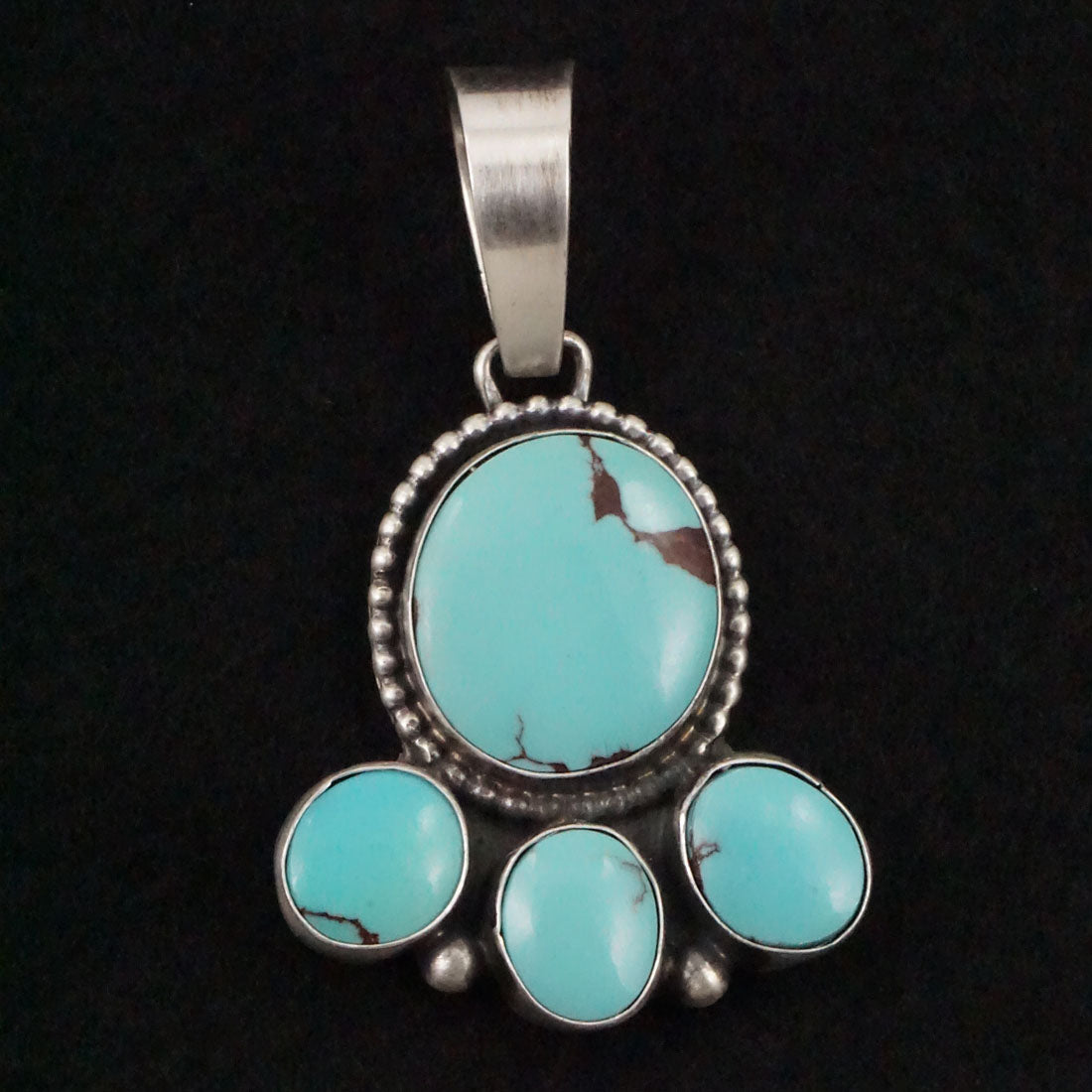 Bobby Johnson Turquoise & Sterling Silver Earrings & Pendant