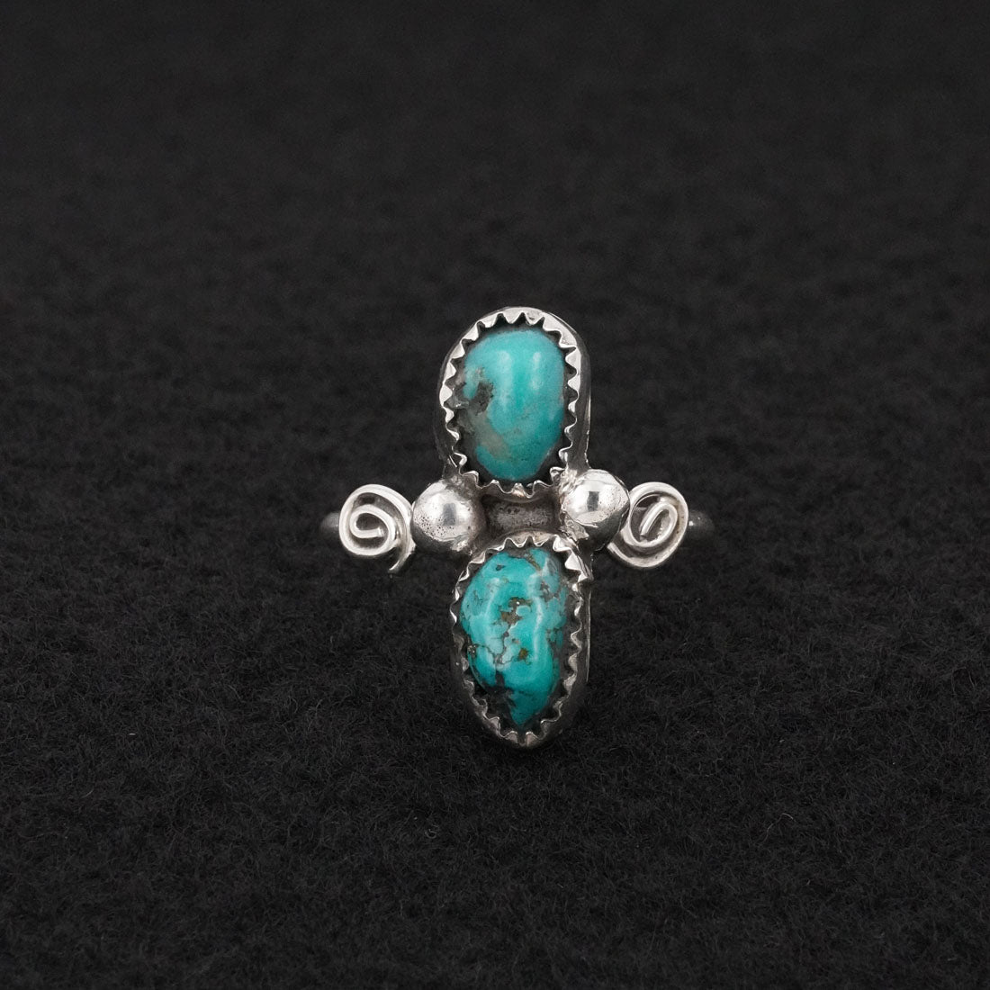 Priscilla Reeder Turquoise & Sterling Silver Ring Size 8