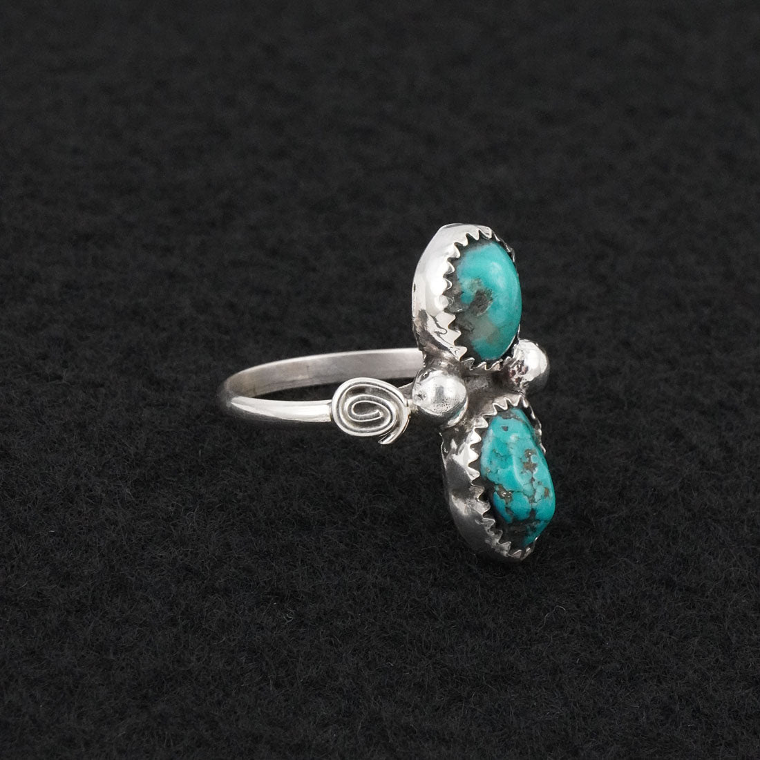 Priscilla Reeder Turquoise & Sterling Silver Ring Size 8